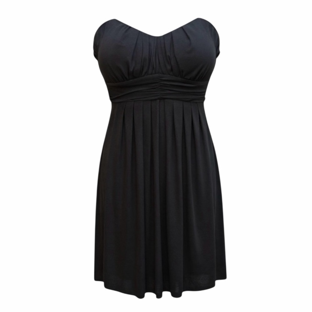 Lush Black Strapless Empire Waist Dress Size Medium